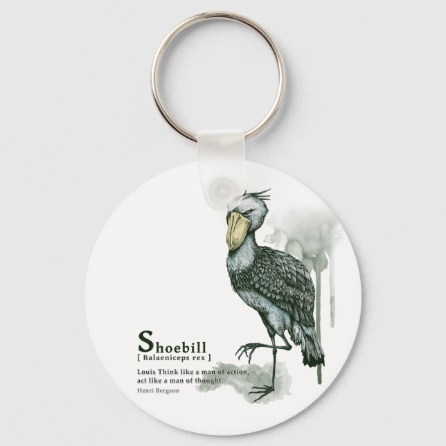 shoebill - ink key ring (Front)