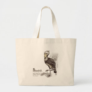 shoebill - mocha large tote bag