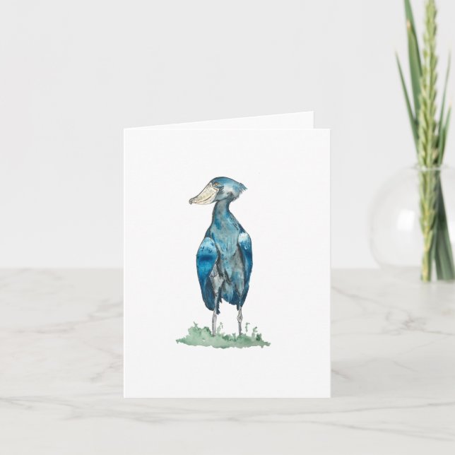 Shoebill Stork Folded Note Card (Front)