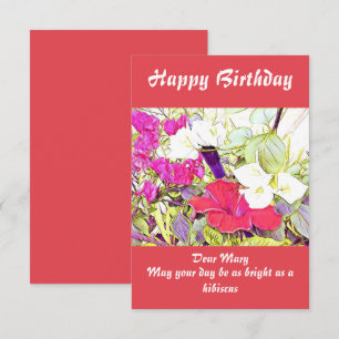 Shoeflower Watercolor Hibiscus Floral Garden Cute