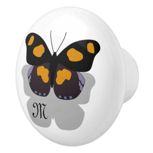 Shoemaker Butterfly Shadow Monogram Ceramic Knob