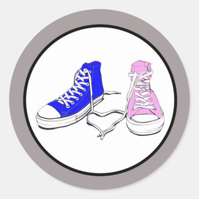 Shoes Blue/Pink Wedding Envelope Seal (Front)
