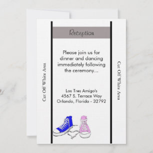Shoes Blue/Pink Wedding Reception Card