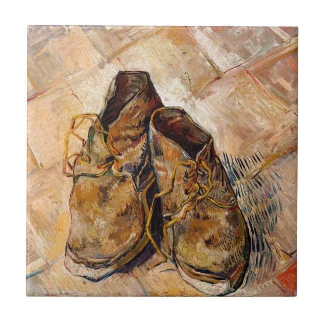 Shoes by Van Gogh Painting Art Tile (Front)