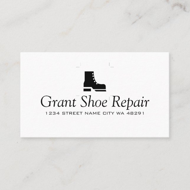 Shoes, Coats, Repair Shop Business Card (Front)