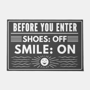 Shoes off, smile on for a clean home doormat