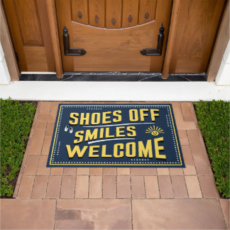 Shoes Off, Smiles Welcome - Friendly greeting Doormat