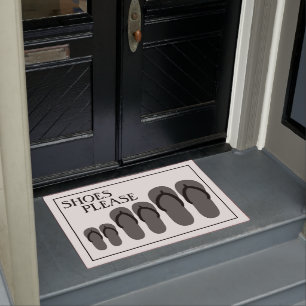 Shoes Please Black / White / Gray Door Mat