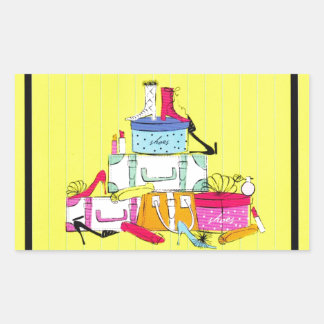 Shoes Shoes Shoes & Luggage Cute Colourful Design Rectangular Sticker
