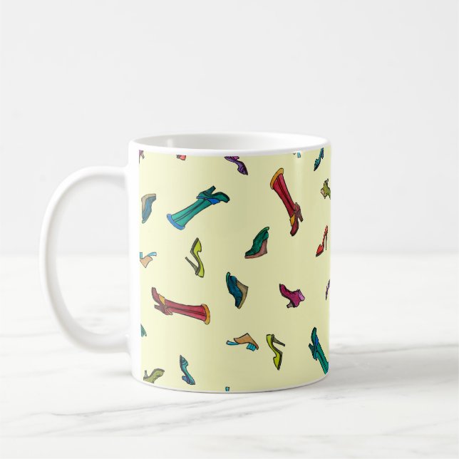 Shoes watercolor seamless pattern coffee mug (Left)