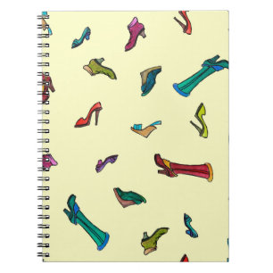Shoes watercolor seamless pattern notebook
