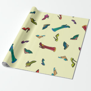 Shoes watercolor seamless pattern wrapping paper
