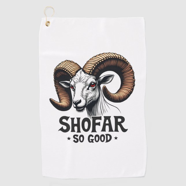 Shofar so good Jewish Goat Hanukkah Lovers  Golf Towel (Front)