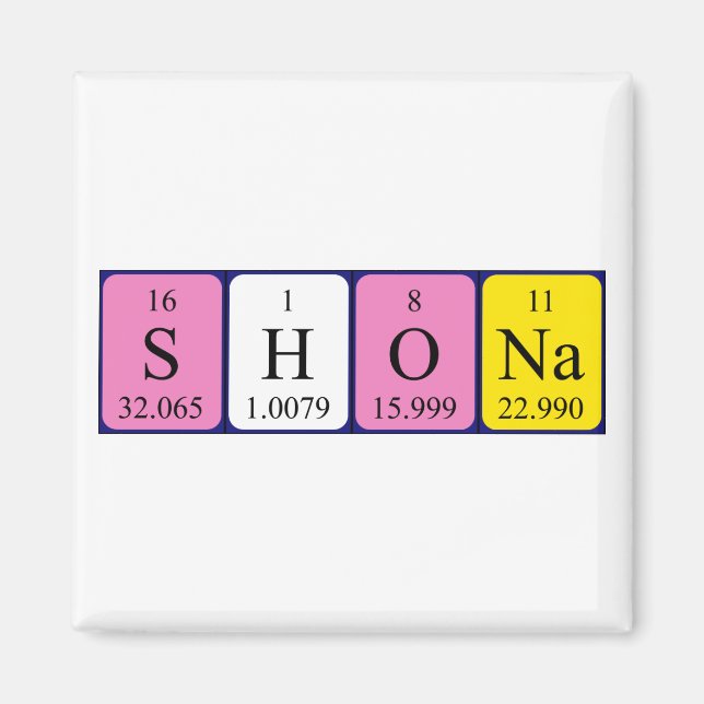 Shona periodic table name magnet (Front)