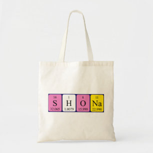 Shona periodic table name tote bag