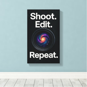 Shoot Edit Repeat – Cosmic Photography Wall Canvas Print