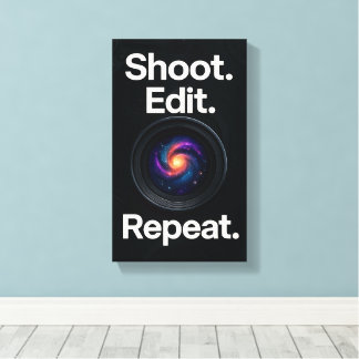 Shoot Edit Repeat – Cosmic Photography Wall Canvas Print