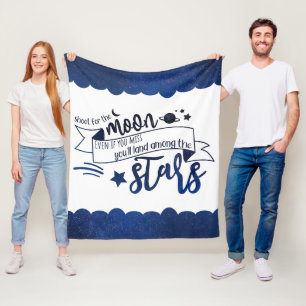 Shoot for the Moon Fleece Blanket