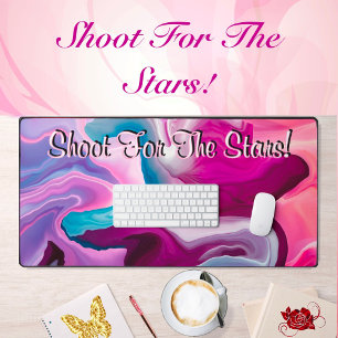 Shoot For The Stars Motivation Liquified Abstract Desk Mat
