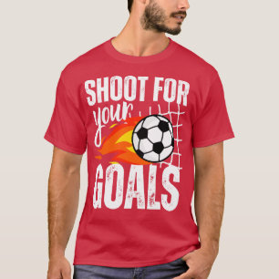 Shoot For Your Goals Boys Saying Distressed Graphi T-Shirt