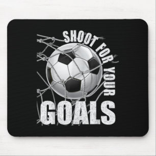 Shoot For Your Goals Kids Soccer Themed Motivation Mouse Pad