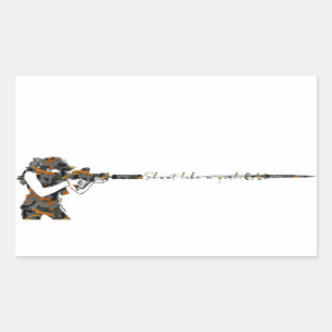 Shoot Like A Girl   Rectangular Sticker