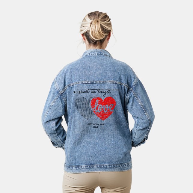 Shoot on target just hope for love denim jacket (Creator Uploaded)