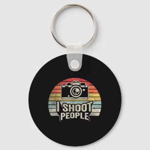 Shoot People Funny Photographer Retro Vintage Key Ring