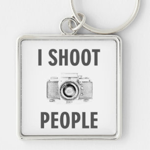 shoot people funny text photo camera photographer key ring