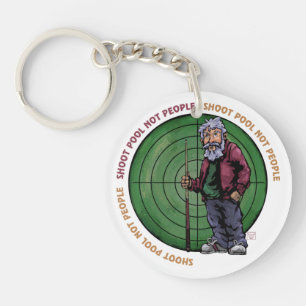 Shoot Pool Not People Key Ring