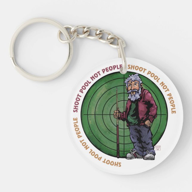 Shoot Pool Not People Key Ring (Front)