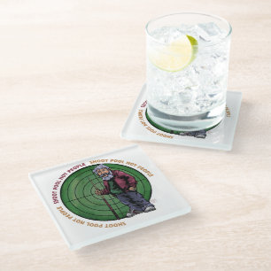 Shoot Pool Not People Please Glass Coaster