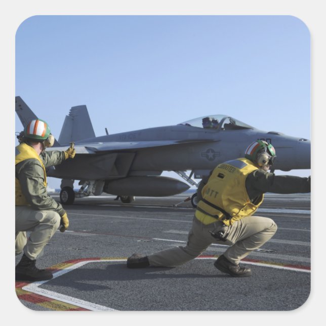 Shooters aboard the USS George HW Bush Square Sticker (Front)