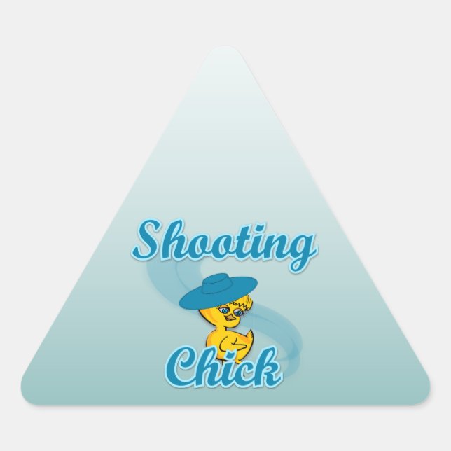 Shooting Chick #3 Triangle Sticker (Front)