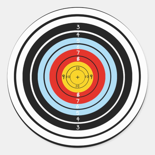 Shooting Game Target Classic Round Sticker (Front)