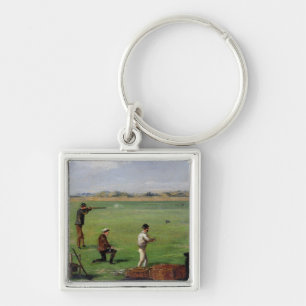 Shooting (oil on paper) key ring