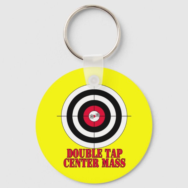 Shooting Range Target Bullseye Gun Keychain (Front)