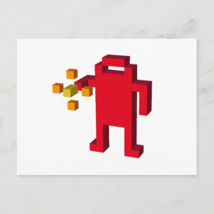 shooting robot postcard