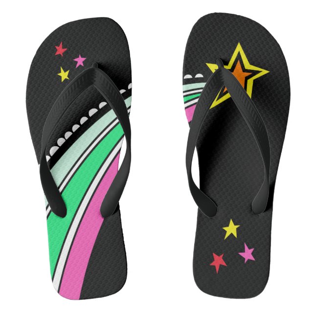 Shooting Star Flip Flops Beach Footwear (Footbed)