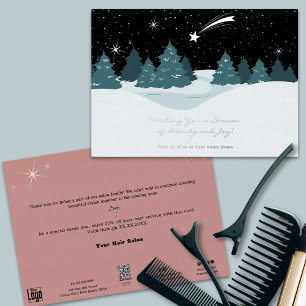 Shooting Star & Forest Foil Christmas Holiday Card