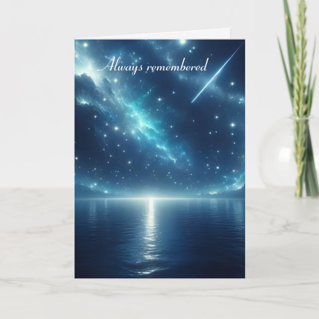Shooting Star Over Water Sympathy Card (Front)