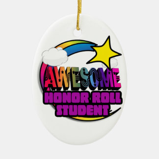 Shooting Star Rainbow Awesome Honour Roll Student Ceramic Tree Decoration
