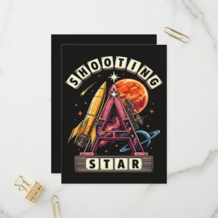 Shooting Star Space Invitation Postcard