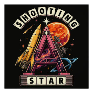 Shooting Star Space Poster