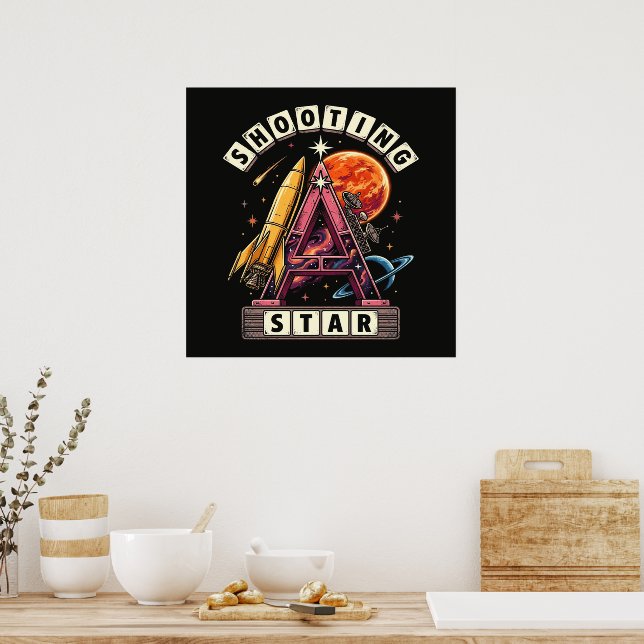 Shooting Star Space Poster (Kitchen)