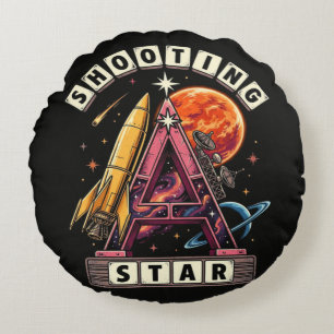Shooting Star Space Round Cushion