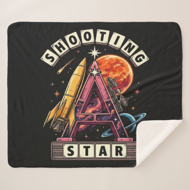 Shooting Star Space Sherpa Blanket (Front (Horizontal))
