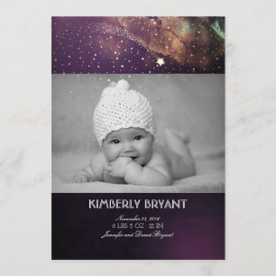 Shooting Star Starry Night Baby Photo Birth Announcement