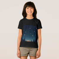 shooting star t-shirt in the night sky