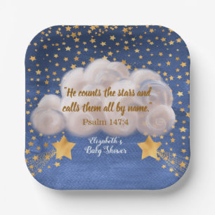 Shooting Star Twin Baby Shower Paper Plate